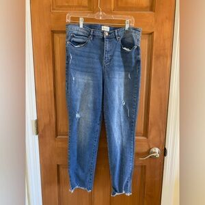 Nicole Miller Soho High Rise Ankle Skinny Raw Hem 25” long (approx)